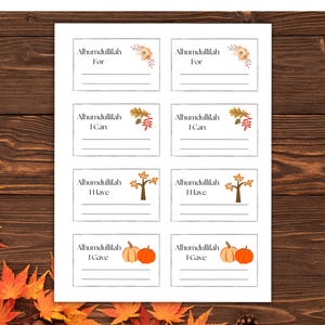 Cartes de remerciement pour Thanksgiving, cartes Alhumdullilah, Thanksgiving musulman, activité pour enfants de Thanksgiving, activité pour enfants musulmans,