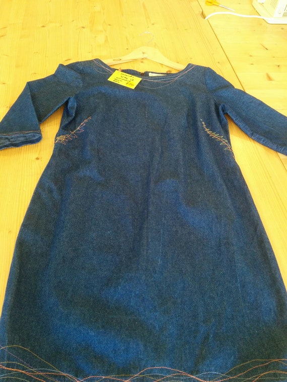 coloured denim dress