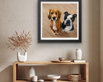 Personalisiertes Haustier Katzen Hund Portrait Gemälde auf Leinwand - Personalisiertes Haustier Portrait in Benutzerdefinierter Größe