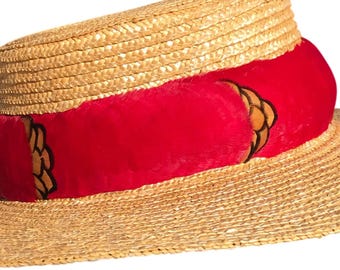 Hawaiian Feather Hat Band, Red and Reeves Pheasant