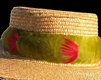 Hawaiian Feather Lei, Hat Band Lei Hulu Humu Papa, Natural White