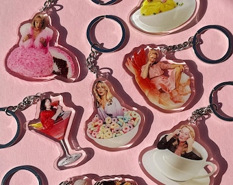 acrylic TASTEOFSTREEP glitter keychains