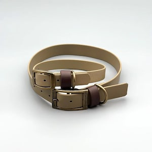Waterproof dog collar made of BioThane – olive green | Can be personalized with engraving | Biothane collar 19 mm and 25 mm