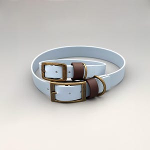 Waterproof dog collar made of BioThane – light blue | Can be personalized with engraving | Biothane collar 19 mm and 25 mm