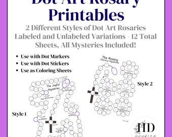 Rosary Dot Art Druckbare Seiten: Katholische Kinderaktivität (PDF-Download)