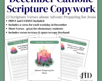 Katholische Schreibübungen für Dezember | Advent (Druck- und Schreibschrift) PDF
