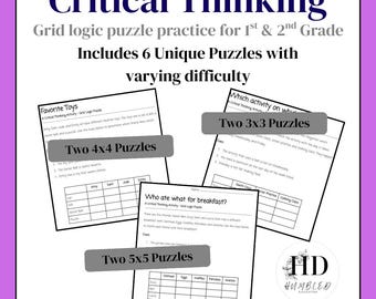 Gitter-logische Puzzles zum Ausdrucken für die 1., 2., 3.Klasse - unabhängige Schüleraktivität