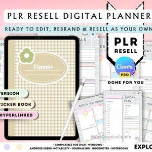 2025 Canva PLR Template Bundle | 26 PLR MRR Templates for Planners, Journals & Trackers | Master Resell Rights | Passive Income