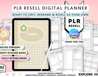 2025 Canva PLR Template Bundle | 26 PLR MRR Templates for Planners, Journals & Trackers | Master Resell Rights | Passive Income