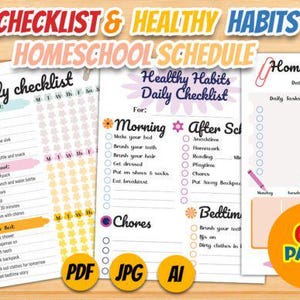 Homeschool Planner - Printable - Lesson Planner - Weekly Planner - Schedule - Attendance - Unit Study - Reading Log - Digital Download
