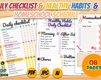 Homeschool Planner - Printable - Lesson Planner - Weekly Planner - Schedule - Attendance - Unit Study - Reading Log - Digital Download