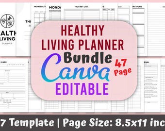Ultimate Healthy Living Planner Bundle - Achieve Your Health & Wellness Goals Today!