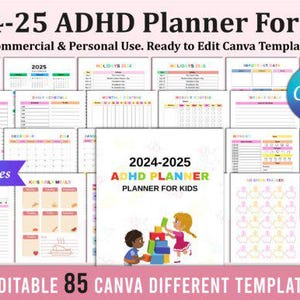 The Ultimate 2024 and 2025 ADHD Planner For Kids, ADHD Kids Planner, Adhd Kids School Tracker, Adhd Digital Planner Kids Routine Chart List