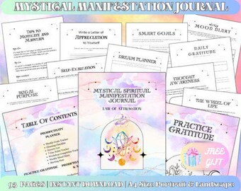 Manifestation Journal, gratitude journal, wellness journal, law of attraction, manifestation check, money manifestation, dream journal