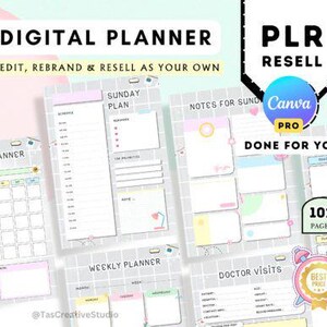 Canva Editable ADHD Planner - PLR Planner Template With Hyperlinked ...