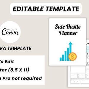 2025 Side Hustle Planner Canva Template | Side Hustle Planner 2025 Side ...