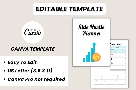 2025 Side Hustle Planner Canva Template | Side Hustle Planner 2025 Side ...