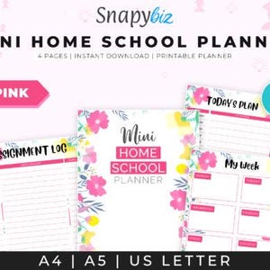 Homeschool Planner - Printable - Lesson Planner - Weekly Planner - Schedule - Attendance - Unit Study - Reading Log - Digital Download