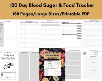 Blood Sugar Log Book for Diabetics: 120-Week Glucose Journal for Daily Tracking - Monitor Diabetes, 4 Times a Day entries