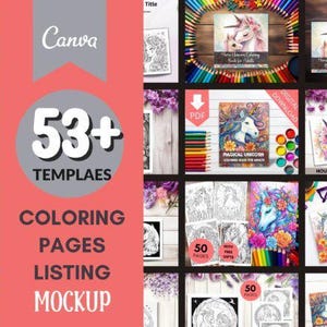 Canva Malbuch Mock UP, Ausmalbilder, Malbücher, Malbücher, Ausmalbilder für Canva
