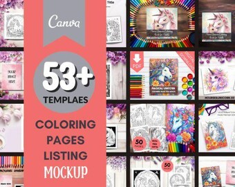 Canva Coloring Book Mock UP,Coloring Book Mockup,Coloring Pages Mock UP for Canva