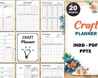 Craft Project Binder, Craft Planner, Craft Project Planner PDF, Craft Show Planner Printable, Sewing Organizer, Hobbies Planner
