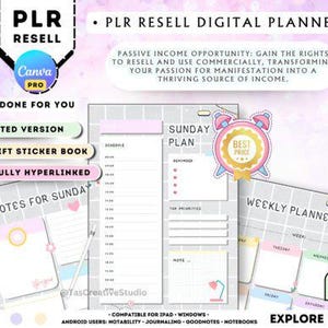 Canva Editable ADHD Planner - PLR Planner Template With Hyperlinked ...