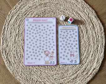 Kleuren maar! - Bloemen en gansjes - A5 en A6