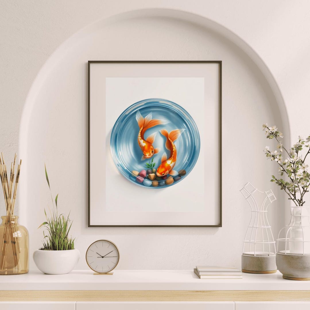Illustration of Goldfish Office Space Decor