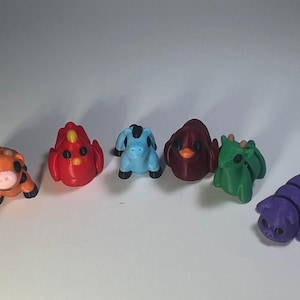 Colorful Flexible Barn Animals | Articulating Animal | Gift Idea | Desk Pet | Office Friend | Horse | Cow | Goat | Duck | Chicken | Pig