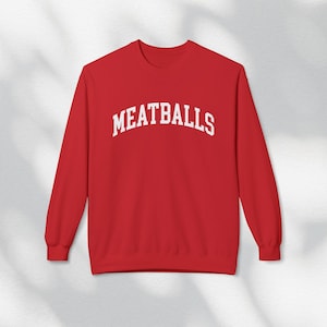 Moletom Almôndegas Unissex, Gola Redonda de Comida Italiana, Presente para Amantes da Comida e da Carne, Suéter Universitário da Moda, Fãs de Macarrão com Molho Marinara