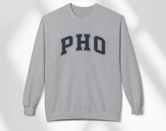 Pho Sweatshirt Unisex, Vietnamese Food Crewneck, Gift for Pho Enthusiasts and Soup Noodle Fans, Trendy Vietnam Collegiate Style Sweater