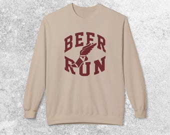 Beer Run Sweatshirt, Booze Run Crewneck, Party Keg Sweater, Gift for Drinking Buddy, Track and Field Shirt, Vintage College Pullover Brewery