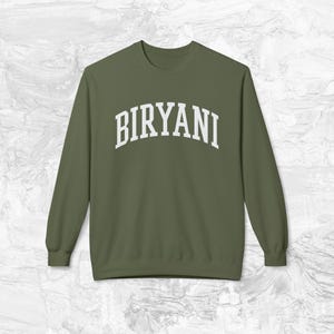 Biryani Sweatshirt Unisex, Indian Food Crewneck, Gift for South Asian Cuisine Fans, Hindi Desi Sweater, Collegiate Foodie Pullover