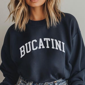 Bucatini Sweatshirt Unisex, Pasta Crewneck, Gift for Foodies and Italian Cuisine Lovers, Italy Pullover, Culinary University Sweater
