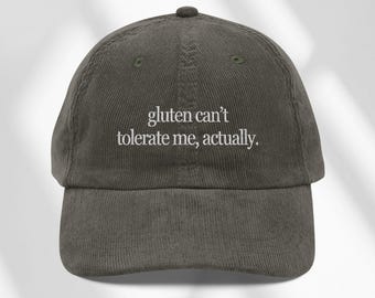 Gluten Intolerance Hat, 90s Funny Embroidered Dad Hat, Celiac and Foodie Gift, Y2k Unisex Trendy Hat, Vintage Baseball Cap, Funny Gift