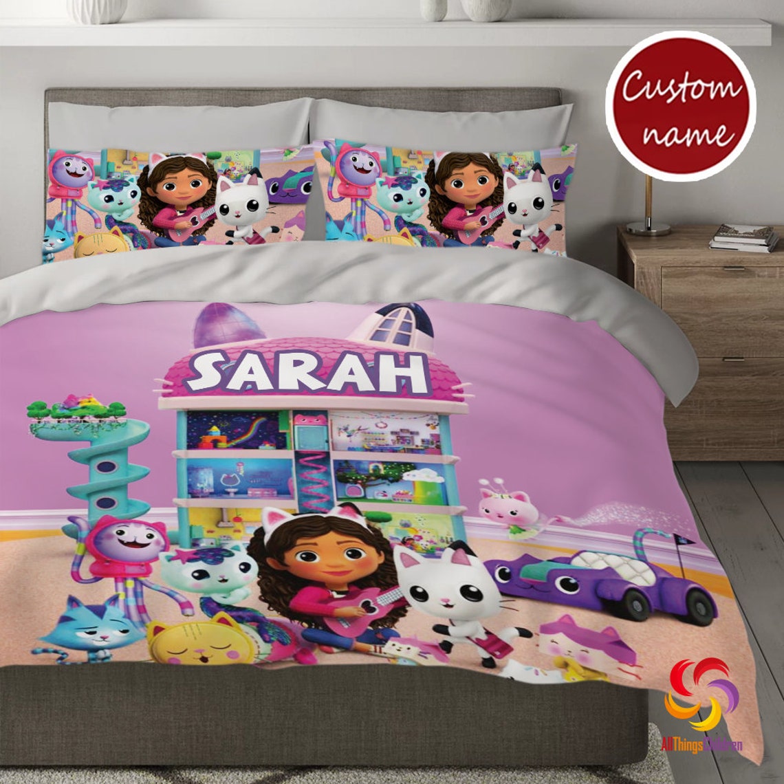 Personalized Gabby's Dollhouse Bedding Set Gabby's Etsy