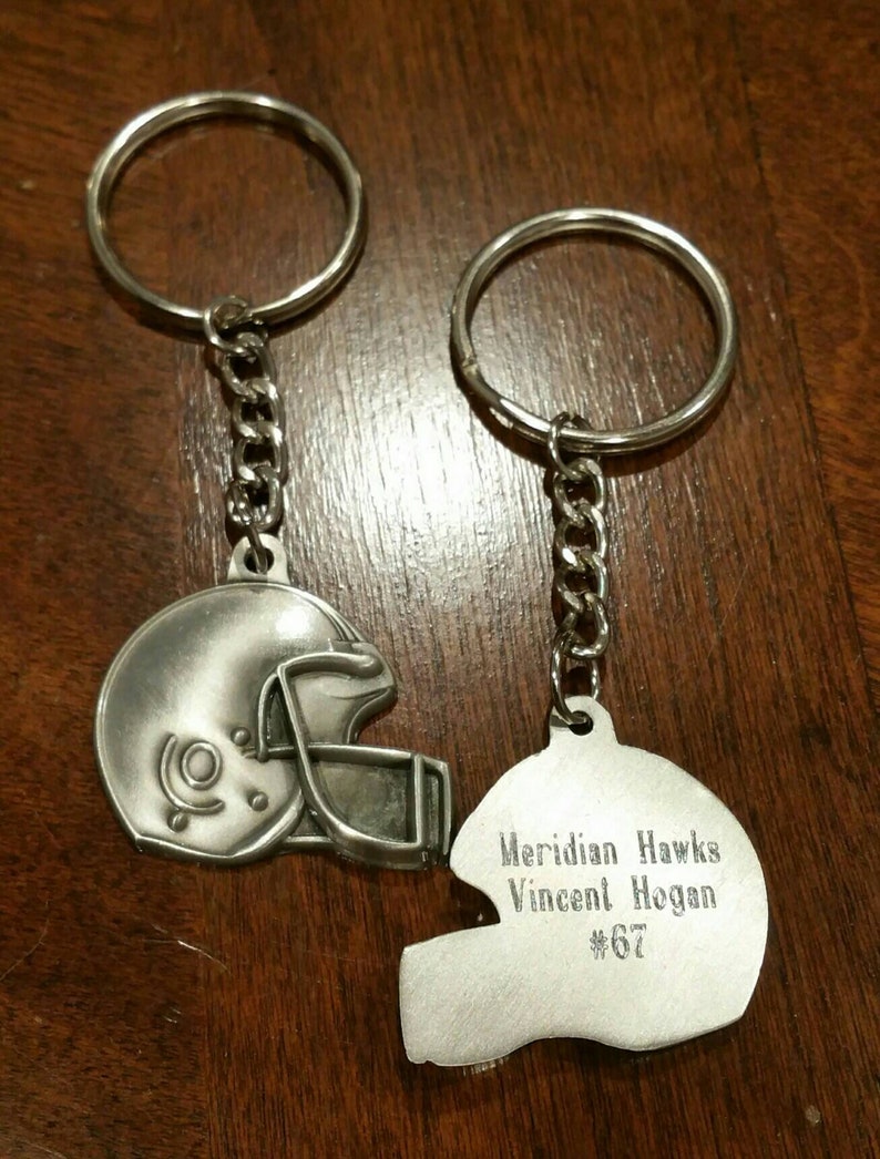 Football Keychain Personalized Football Keychain Etsy