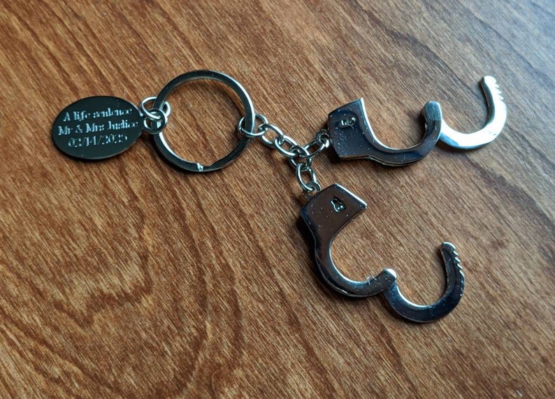Personalized Handcuff Key Chain Handcuffs Engraved | Etsy