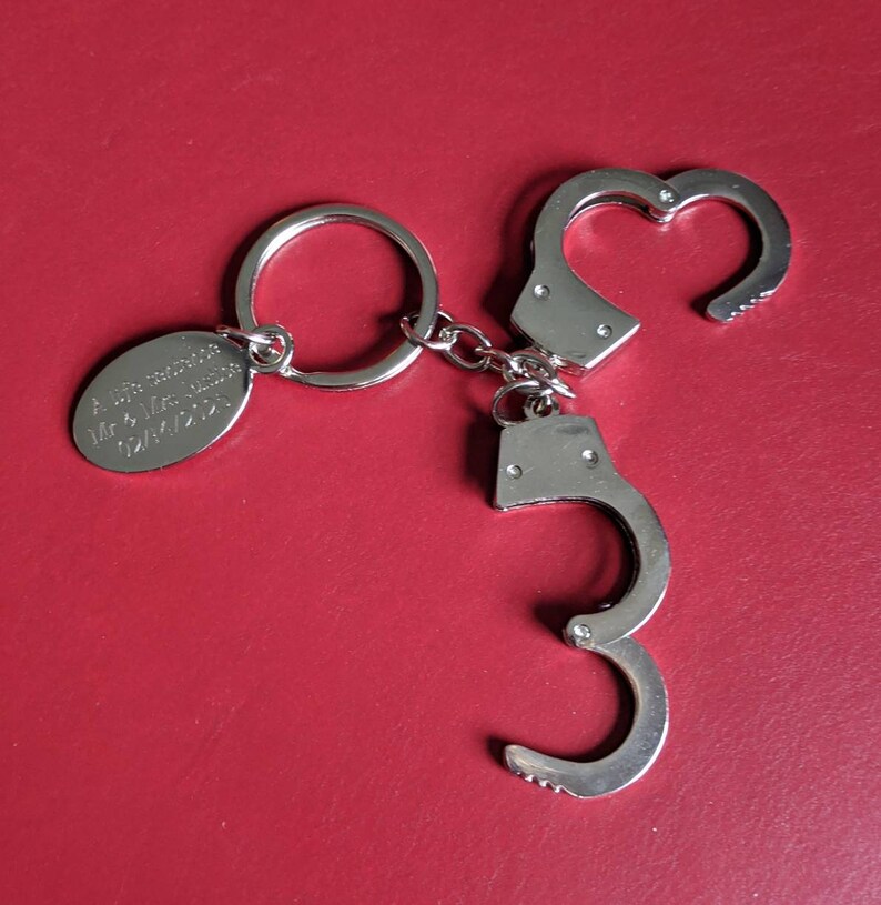 Personalized Handcuff Key Chain Handcuffs Engraved | Etsy