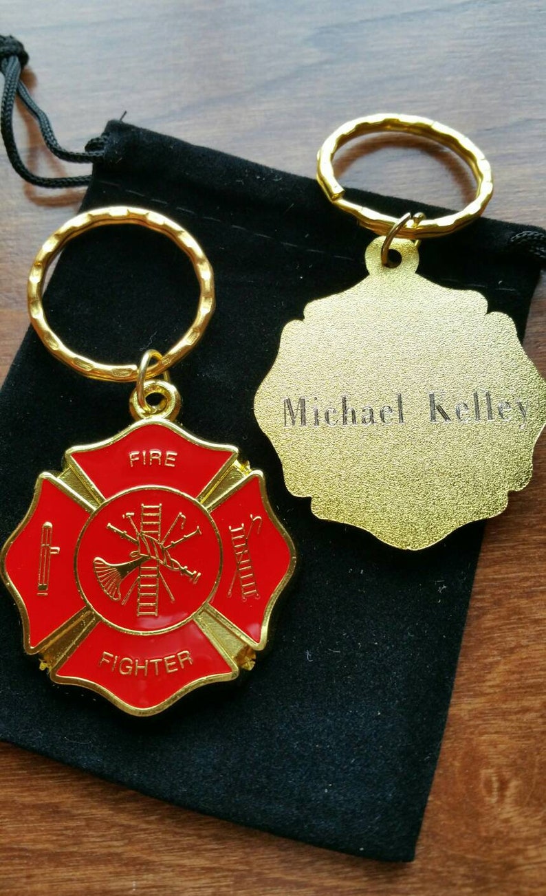 Fireman Key chain Personalized Firefighter Keychain Etsy