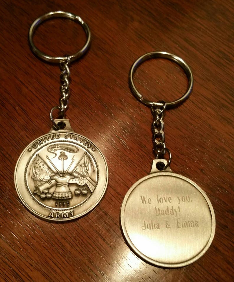 Personalized Army Keychain Army Key chain Personalized Etsy