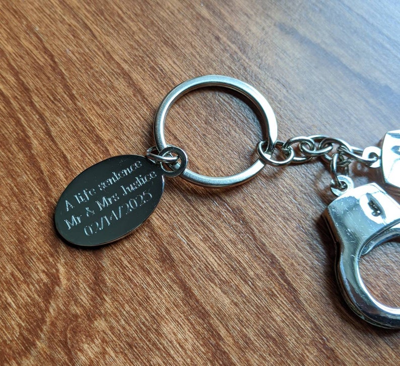 Personalized Handcuff Key Chain Handcuffs Engraved | Etsy
