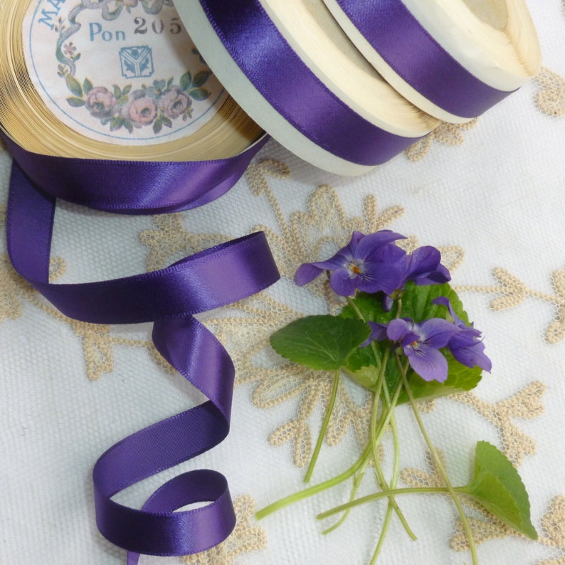 True Violet Single Faced Satin Ribbon by the Roll - Etsy