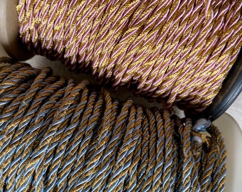 Vintage Gold and Silky Rayon Cord in Two Color Choices