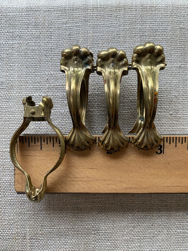 Vintage Brass Café Curtain Clips in Different Size Choices Etsy