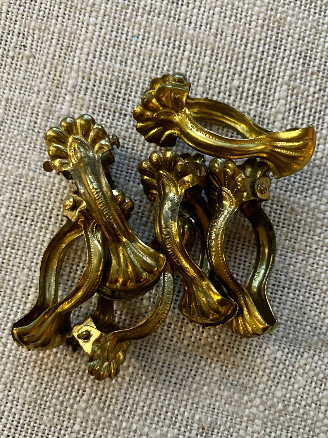Vintage Brass Café Curtain Clips in Three Size Choices Etsy