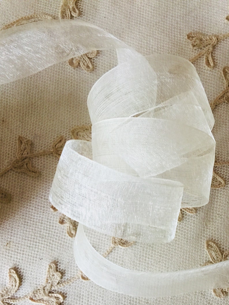 Vintage Silk Organdy Ribbon 10 yards image 2