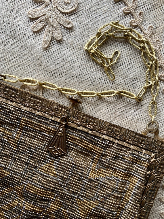 Antique French Steel Micro Beaded Purse.