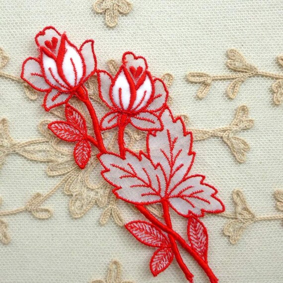 Vintage Swiss Embroidered Organdy Appliques - image 2
